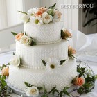 4 Pcs Floral Wedding Cake Stencils - Reusable Buttercream 20 5x25cm  White