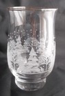 Arby   s Promotional Glass Tumbler Winter Scene Christmas Etched Snow   Trees 5 5 