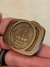 Vintage Solid Brass Captain Black Pirate Ship Pipe Tobacco Usa Belt Buckle