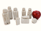 Vintage Hand Carved Soapstone Nativity Set Inuit Folk Art 9-piece Holiday Decor