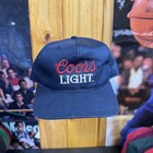 Coors Light Hat Cap Snap Back Navy Blue Embroidered Beer Advertising Mens
