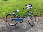 Vintage 1960s Blue Schwinn Deluxe Breeze 3-speed Bike  bicycle  W basket lights 