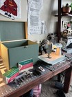 Singer Featherweight Sewing Machine White green Case  221k