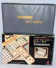 Vtg Cardinal Double 12 Twelve Jumbo Dominoes 91 Premier Color Dot Tiles Case Box