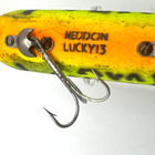 Vintage Heddon Lucky 13 Fishing Lure Green Leopard Unusual Rare Color 3 Hook Old