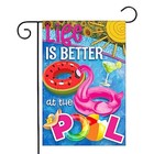  Life Is Better At The Pool Garden Flag Summer Pool Yard Flag Tropical 