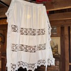 24    Ernst Licht L Long White Eyelet Apron Pioneer Octoberfest Dirndl 16  Wide
