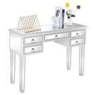 Mirrored Console Table Sofa Vanity Dressing Table With 5 Drawers Entryway Table