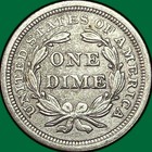 1843 Seated Liberty Dime Choice Almost Uncirculated Au  Coin  Cleaning  33569