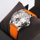 Bulova Marine Star Series A 98a226 Orange Silicone Strap Men s Automatic Watch