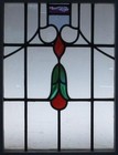 Pretty Abstract Midsize Old English Leaded Stained Glass Window 19 25  X 24 5 