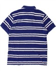 Chaps Mens Custom Fit Polo Shirt Large Blue Striped Cotton Am10