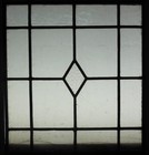 Geometrical Old English Leaded Stained Glass Window Unframed W Hooks 16 25  X 18