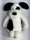 Jellycat Plush Bashful Puppy Black And Cream White 12    Plush Stuffed Animal New