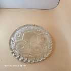 Vintage Mcm Mid Century Modern Clear Glass Ashtray 4 25    Round Made In Italy