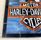 Vintage Harley Davidson Motorcycle Stained Glass Eagle Logo Window Wall Bar Sign