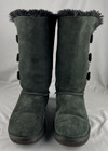 Ugg Australia Bailey Button Triplet Boots Black Leather   Sheepskin Size 7