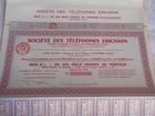 Vintage Share Certificate Stocks Bonds Actions Ericsson Telephones 1953 Ste