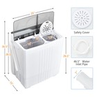 Costway 21 Lbs Portable Compact Mini Twin Tub Washing Machine Drain Pump Spinner