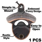 Rustic Bottle Opener Wall Mounted Antique Copper Stanless Beer Cap Opener Mou   