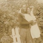 Vintage Snapshot Photo 1940s Black African American Couple Affectionate Pose