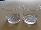 Lot Of 2 Personalized  p  Cocktail  Drink Glass   Vintage 1960s   