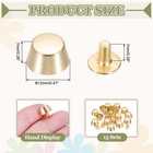 15 Sets 12mm Purse Handbag Feet Round Flat Studs Light Gold