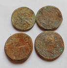 Set Of 4 Extremely Rare Ancient Roman Brutus Eid Mar Denarius Bronze Coins