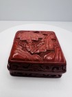 Chinese 19th Century Carved Cinnabar Lacquered  Trinket Box
