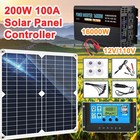 16000w Complete Solar Power Generator 100a Solar Panel Kit Home 110v Grid System