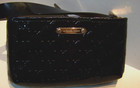 Sale  Michael Kors Black Patent Leather Debossed Mk Logo Adj Belt Bag S m Xlnt 
