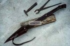 Custom Handmade Carbon Steel Full Tang Hunting Boar Spear With Leather Sheath