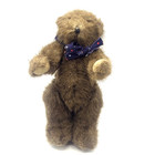 Brown Teddy Bear With Bow Tie Jointed Plush Stuffed Animal 8 Inches Tall