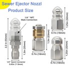 3 Pcs Sewer Jetter Nozzle  Stainless Steel Rotary 0 75 X 1 8 X 0 72 Inches 