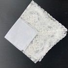 Vintage Hankie Irish Linen W  Machine Rose Lace Original Sticker Wedding