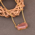 Coffin Pendant With 18 Inch Chain Yellow Gold Plated Single Stone Women Necklace