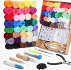 Needle Felting Starter Kit wool Roving 40 Colors Set felted Animal Needle