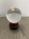 5 Inch 130mm Clear Quartz Crystal Ball With Wood Stand