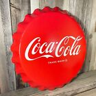 Coca Cola Coke Soda Pop Bottle Cap Large 18  Metal Aluminum Sign Garage New