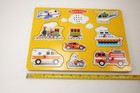 Melissa   Doug Wooden Peg Sound Puzzle Vehicles Tested Works  7914