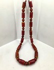 Hudson Bay Trade Bead Necklace Venetian Cornaline D aleppo Yellow Core Antique B