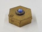Vintage Multicolored Gold-tone And Rhinestone Metal Ladies Pill Box  Unbranded