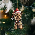 Personalized Yorkshire Terrier Dog 2d Flat Xmas Ornament  Christmas Home Decor