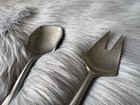 Vintage Norway Mcm Elk Tin Norge Pewter Salad Serving Set Mid Century Modern