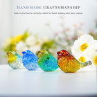 Hdcrystalgifts 4pcs Colorful Crystal Birds Figurines - 3   Art Glass Birds Anima