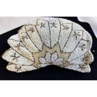 Rare Beautiful Antique Clamshell Beaded Purse  Made In France Vintage Elegance