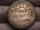 1847 Braided Hair Large Cent Penny- Vg Details  Toned  Flattened elongated