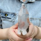 0 74lb Natural Clear Quartz Phantome Obelisk Crystal Wand Point Healing C2949