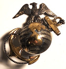 Usmc Marine Corps M1937 Sterling Silver H h 3 Piece Ega Set Hat   Collar Emblems