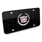 Cadillac 3d Logo On Logo Pattern Black Aluminum License Plate